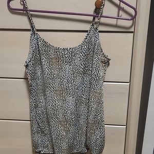 Animal print tank top w/adjustable spaghetti strap
